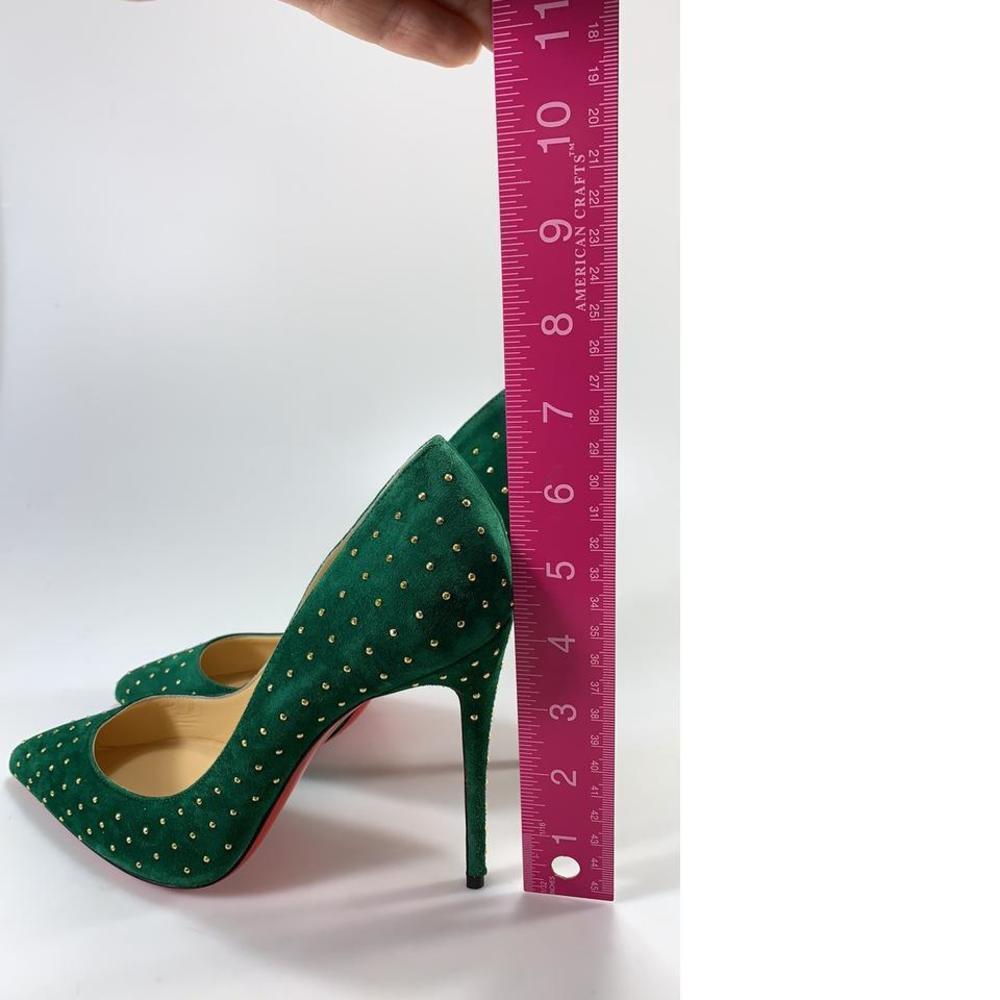 Pigalle Follies Studded Canopee Green 100mm Pumps Heels D801 - Picture 10 of 12